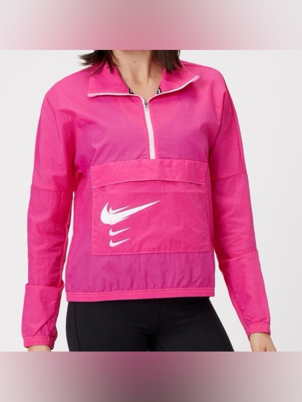 Nike Pink Swoosh Run Half Zip Jacket Size Large